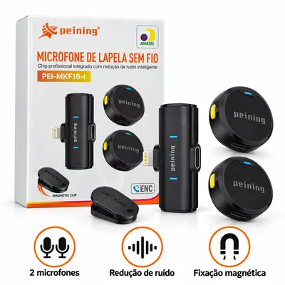 MICROFONE DE LAPELA SEM FIO PEINING PEI-MKF16-I