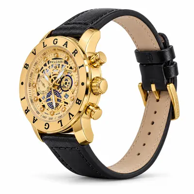 RELÓGIO BVULGARI GOLD-BLACK ( RÉPLICA PRIMEIRA LINHA )